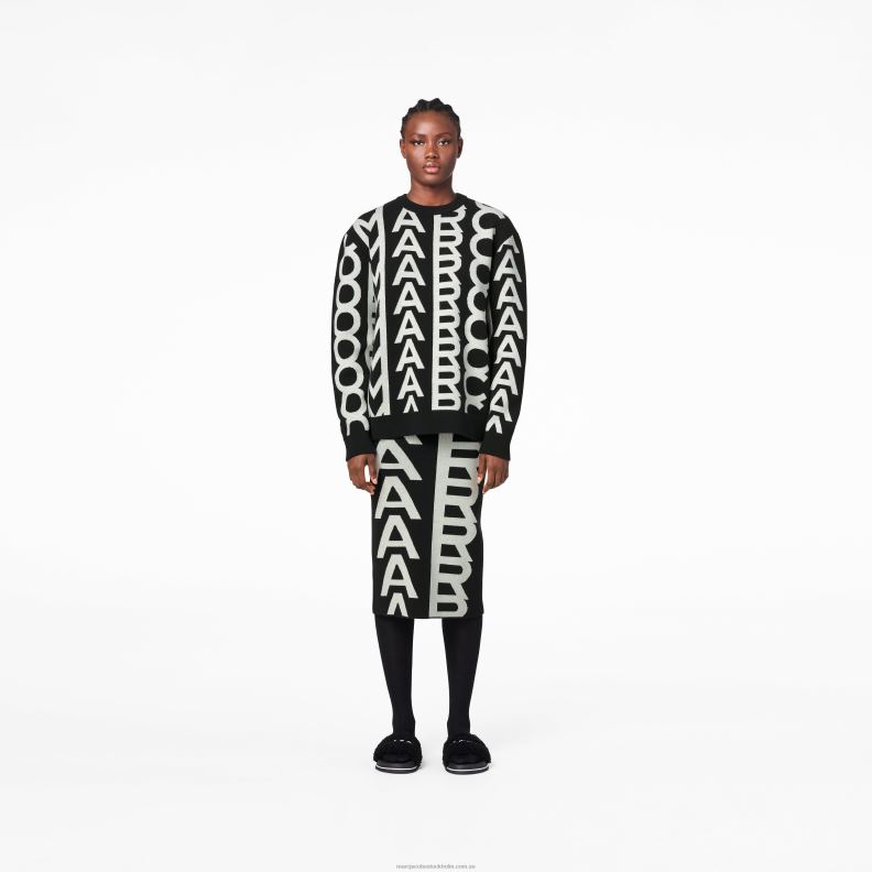 JLX82511 Marc Jacobs monogram överdimensionerad crewneck