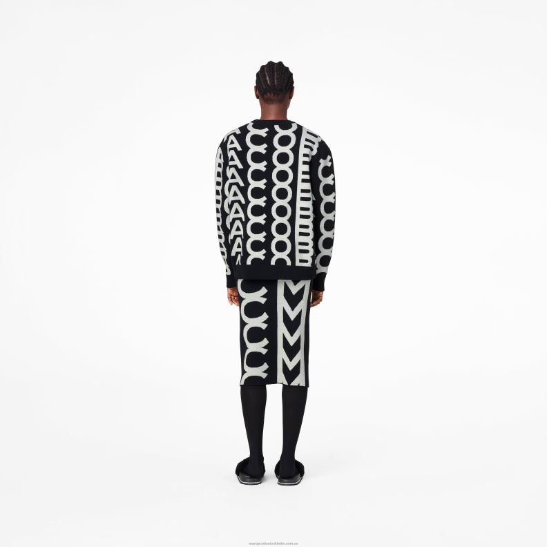 JLX82511 Marc Jacobs monogram överdimensionerad crewneck