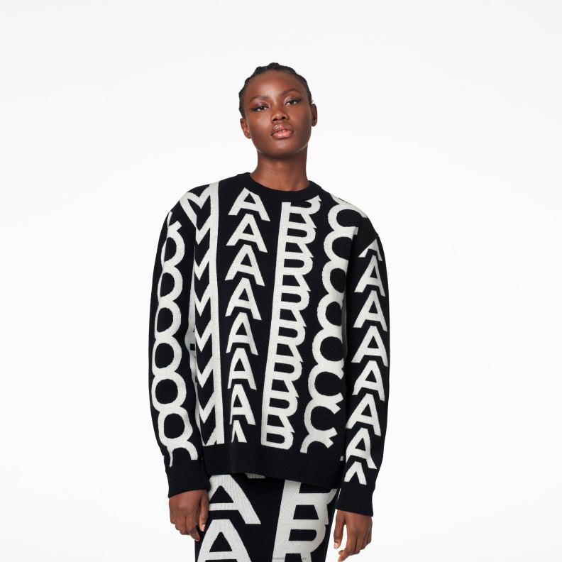 JLX82511 Marc Jacobs monogram överdimensionerad crewneck