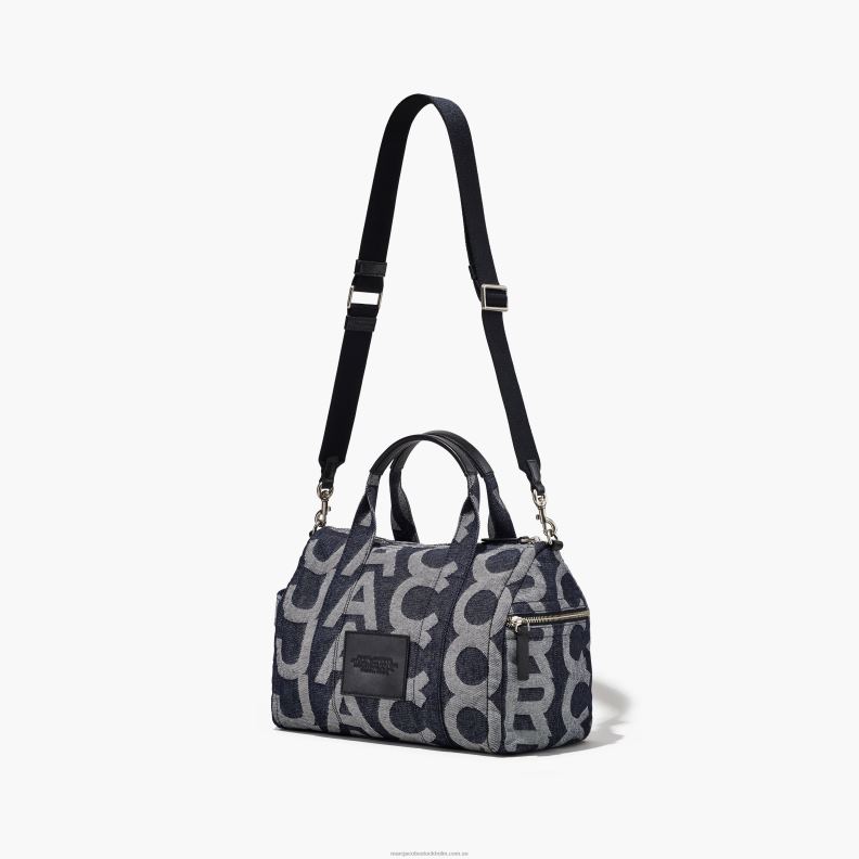 JLX82510 Marc Jacobs tygpåsen i medium denim i monogram
